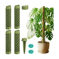 Moss Pole Monstera Plant Support: 40" Stackable Kit for Climbing Vines | No-Rot D-shape Plastic Mesh Trellis Stakes