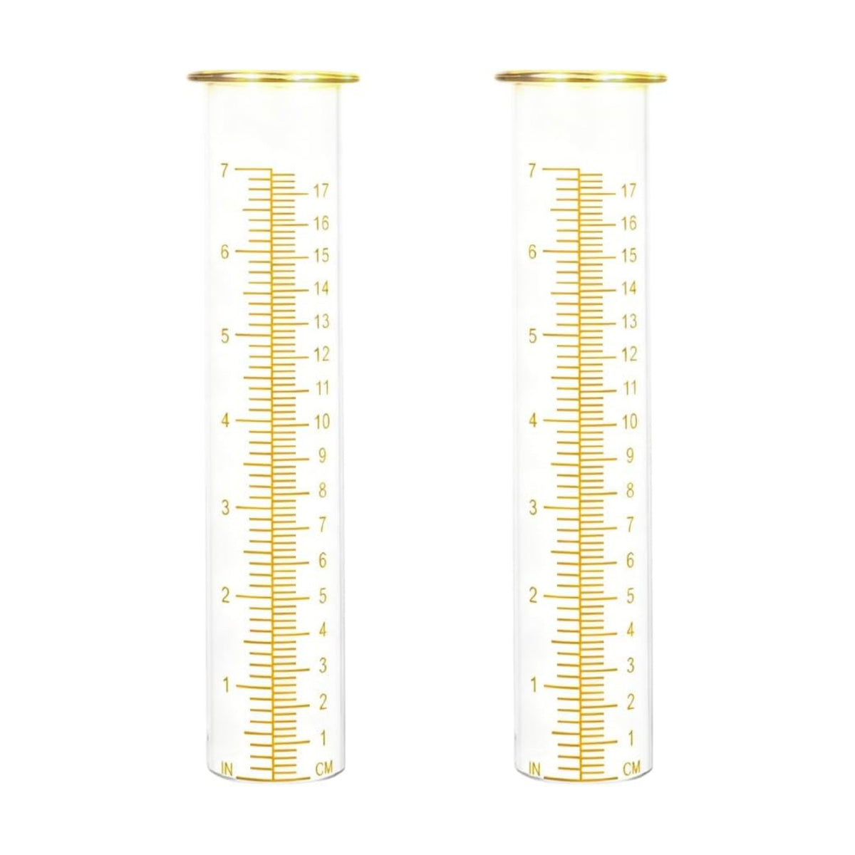 7'' Capacity Rain Gauge Replacement Tube Glass, 2 Pcs