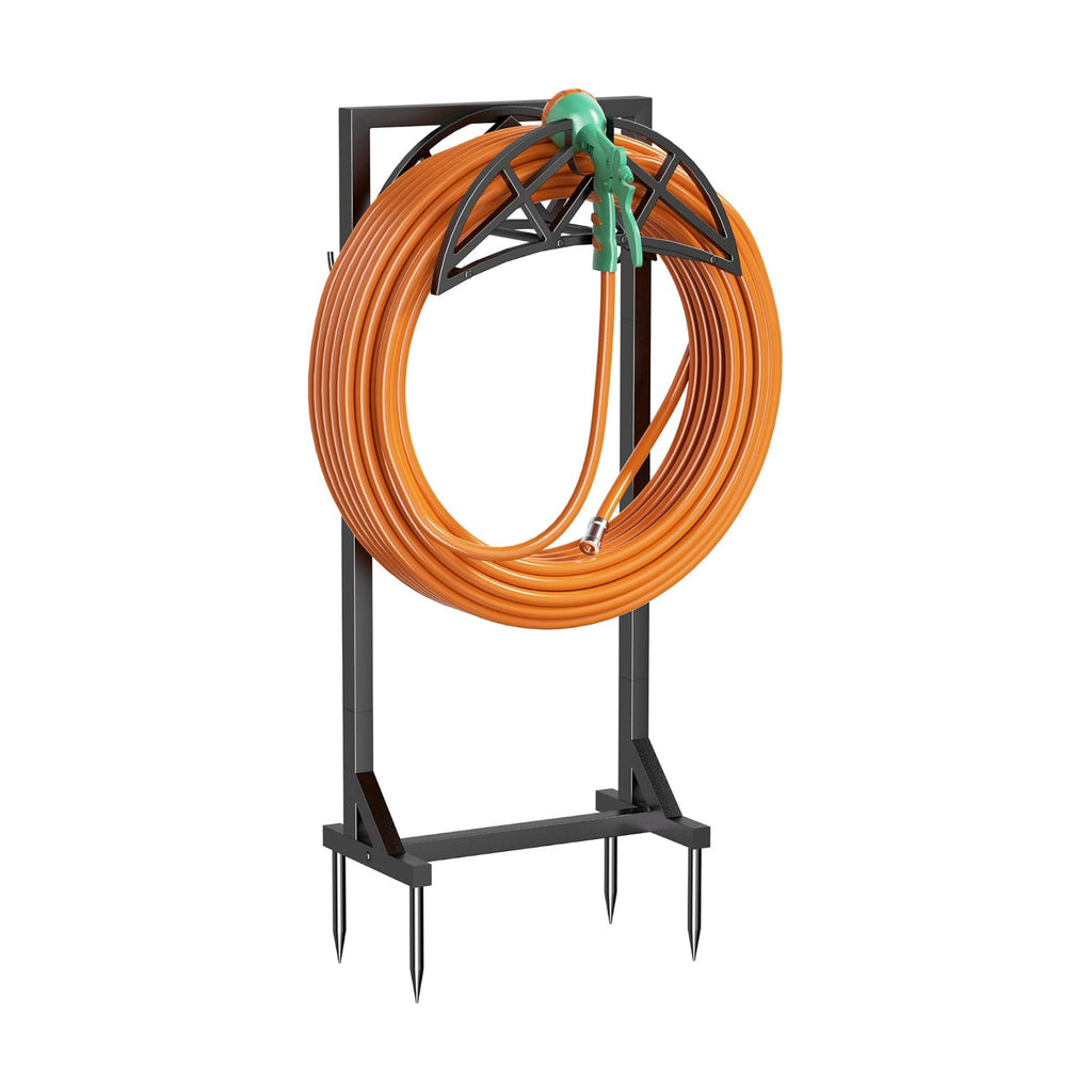 Garden Hose Reel, Heavy Duty Water Hose Holder for Outside | Freestanding Metal Hose Stand Holds Up to 150 FT, Outdoor
