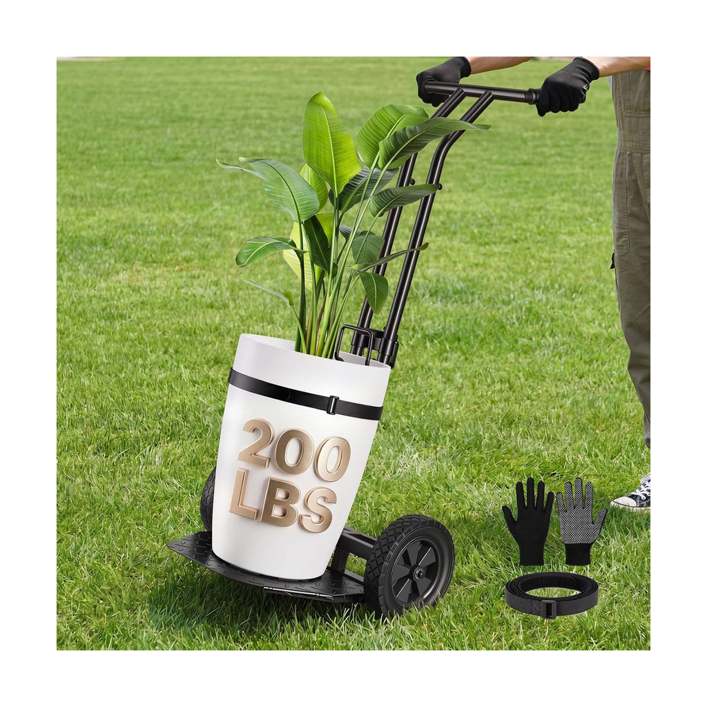 Brightown-Plant-Caddy-with-Wheels Heavy Duty, 200 Lbs Ergonomic Plant Dolly | Plant Dolly for Elderly with Adjustable