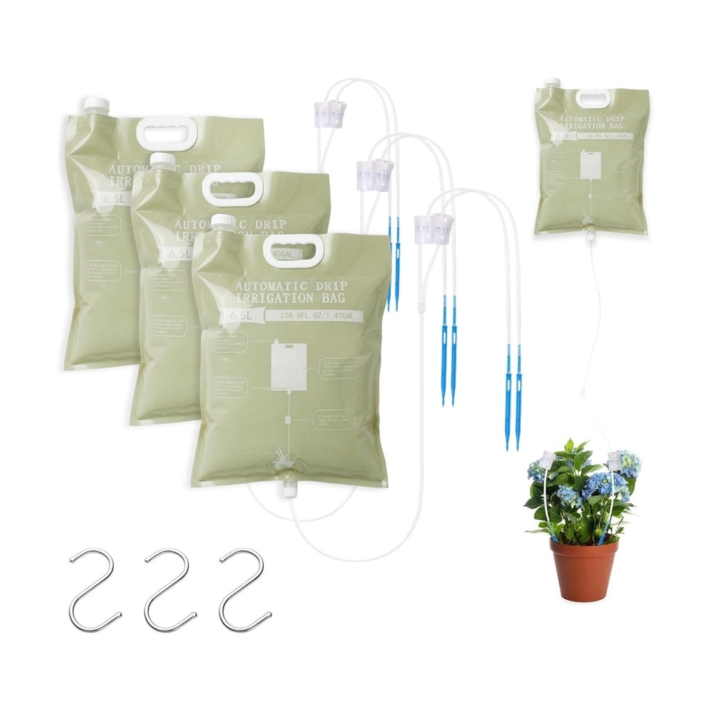 3 Pcs Plant Self Watering Device,6.5L Automatic Vacation Plant Waterer Bag | self watering system w/2 Adjustable