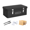 Ecopark Seed Storage Box, Professional All-in-one Kit | with 2 Pens, 20 Plant Labels and 50 Seed Envelopes, Metal
