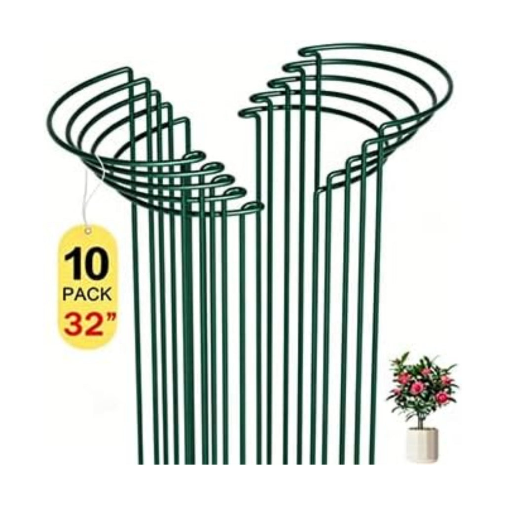 10 Pack Peony Cages and Supports, 14" (W) x 32"(H) Plant Support, Heavy-Duty Metal Plant Support Stakes, Plant Stakes