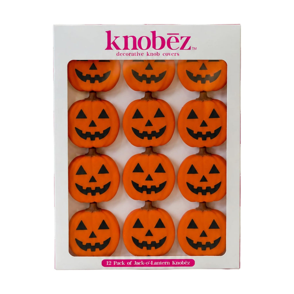 Knobēz 12pk Jack o Lantern Decorative Knob Covers for Halloween Decor