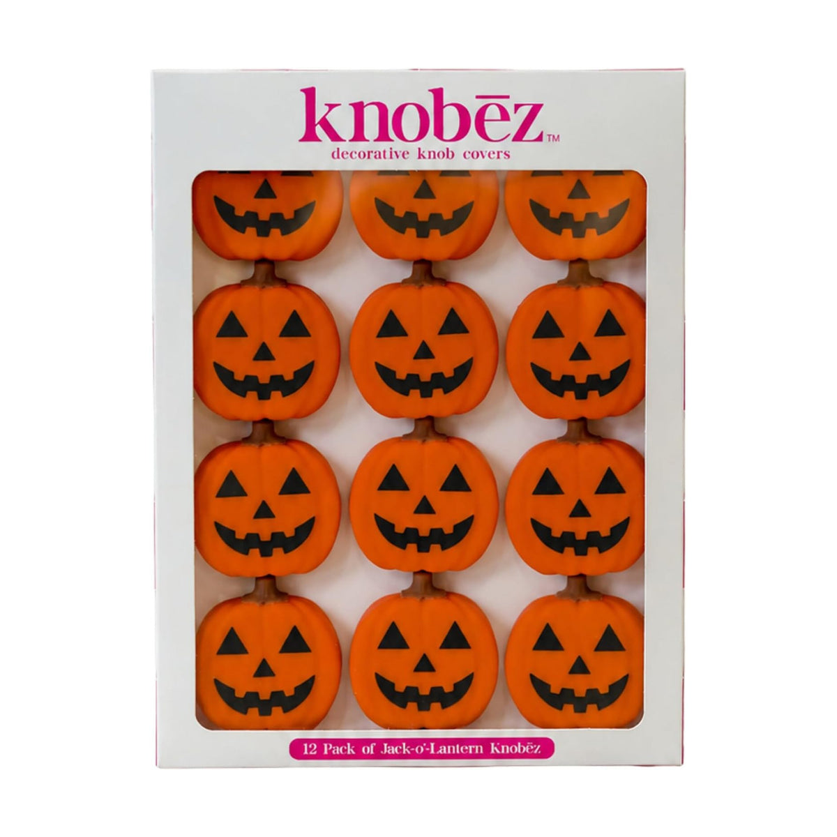 Knobēz 12pk Jack o Lantern Decorative Knob Covers for Halloween Decor