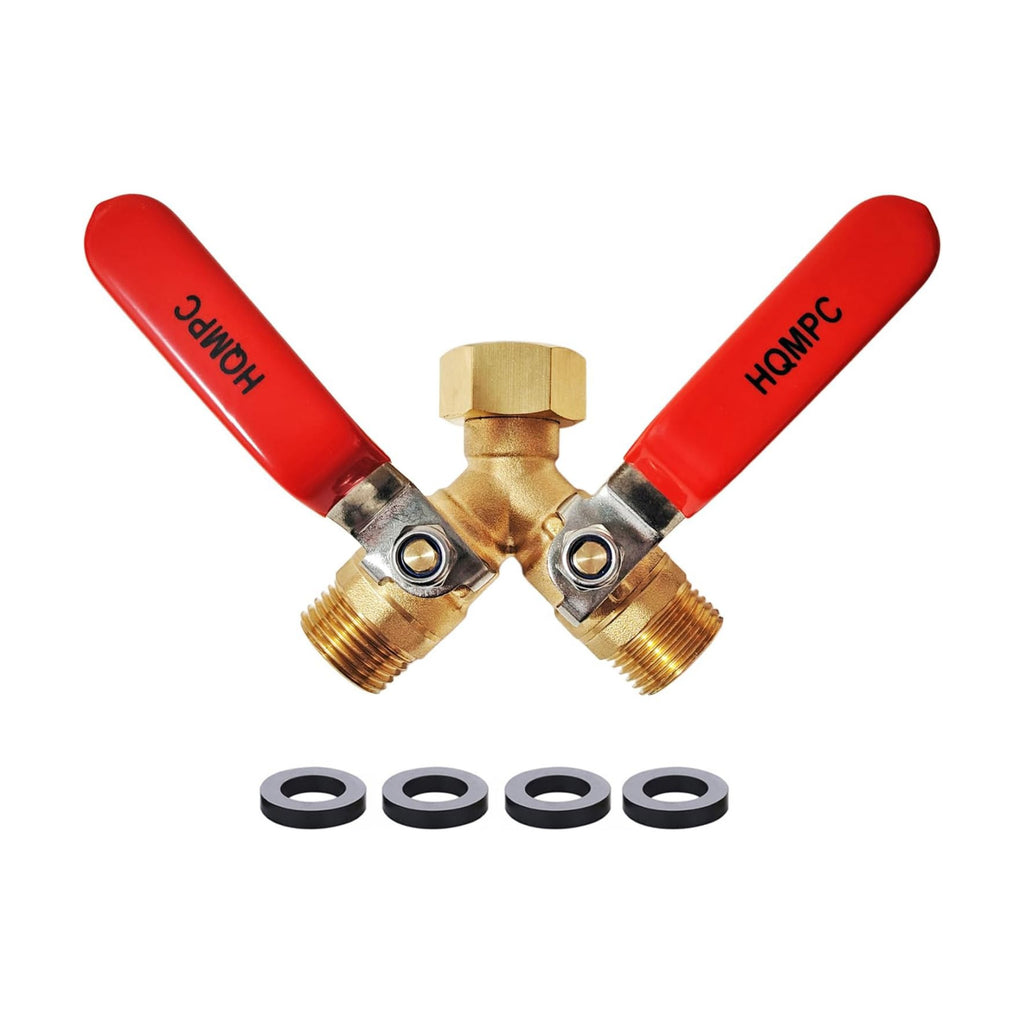 Garden Hose Y Valve Splitter 2 Way Heavy Duty Water Hose Y Splitter For garden lawn watering With Shut off Valves