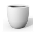 Kante 18" Dia Round Concrete Planter, Large Bowl Pot, White