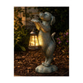 Solar Dog Garden Statue - Puppy Holding Lantern Outdoor Decor, Waterproof Resin Yard Art Figurine with Warm LED Light