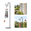 74" Shepherds Hook Stand: Hanging Bird Feeders, Wind Chimes, Plants | Heavy Duty, Free Standing, Adjustable Pole Holder