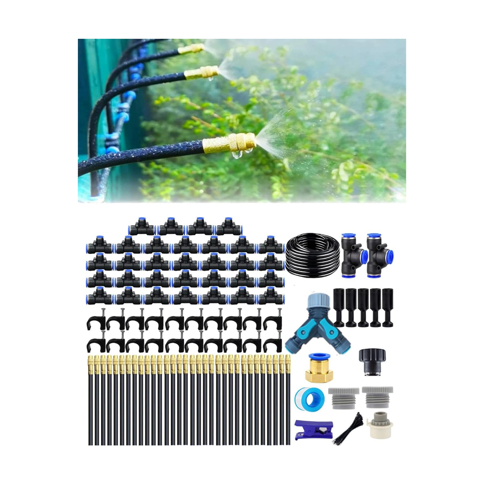 New drip Irrigation kit, Automatic Garden Watering System, Quick Connector and 360-degree Bending Dropper atomizing