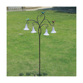HOUYANG 48 Inch Metal Decorative Garden Stake with Bird and Bell Decor | Rustic Metal Flowers Yard Art for Outdoor Yard