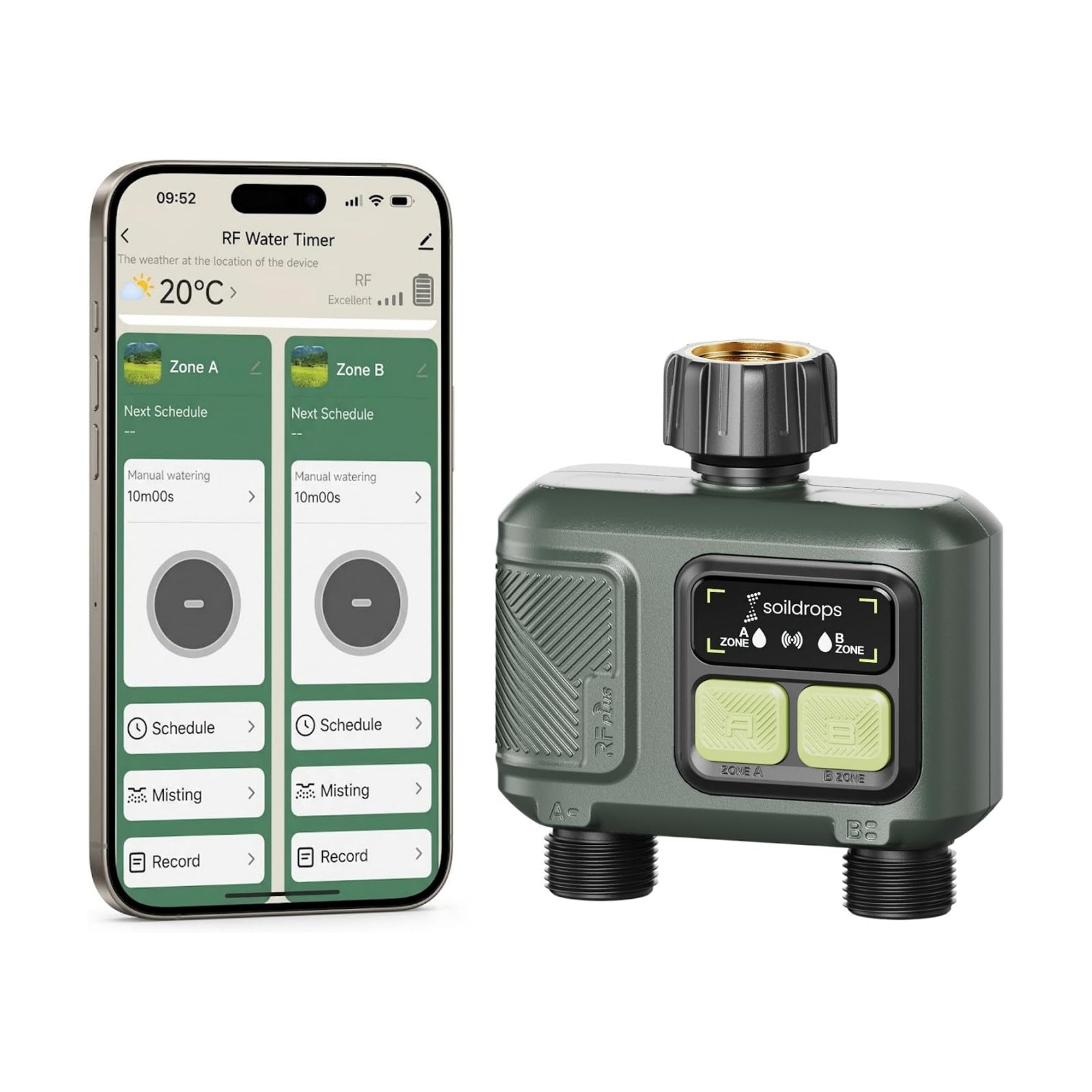 WiFi Water Timer Smart Irrigation Controller with Gateway | 984ft RF range, 8-month battery life, weather delay, OTA