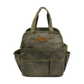 Waxed Canvas Utility Tote Bag, Large Capacity Multi-Pocket Garden Tool Bag, Heavy Duty Waterproof Work Tote for