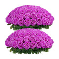 Auihiay 60PCS Artificial Roses, Magenta Roses, Velvet Silk Roses