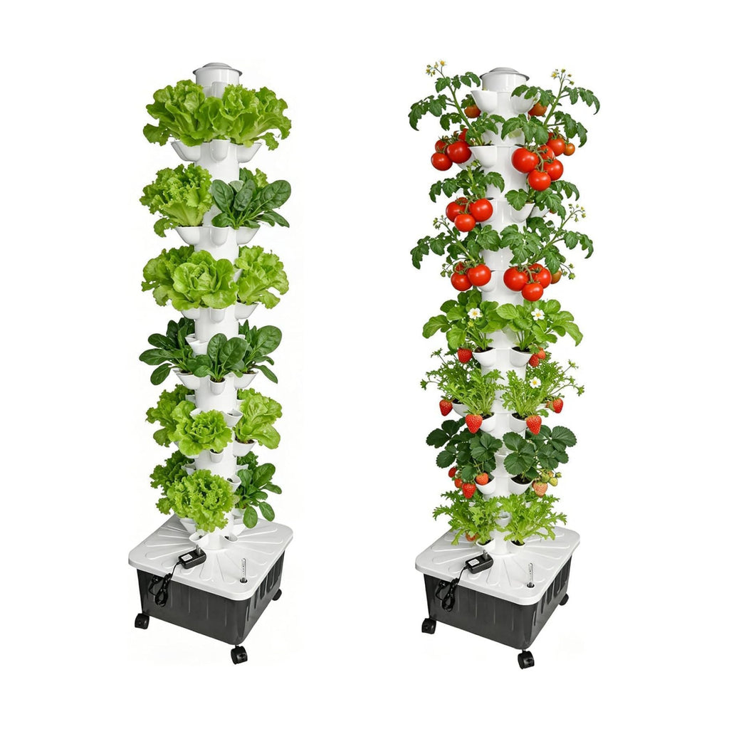 Hydroponic Tower, 14-Layer Hydroponics Growing System Kit with 70 Slots, Vertical Garden System with 20L Water Tank and