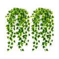 WHANLEY 36" Fake Pothos Hanging Plants in White Pots, 2 Pack Artificial Hanging Plants with 168 Leaves Each &