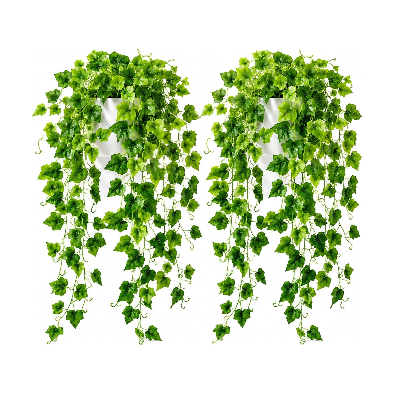 WHANLEY 36" Fake Pothos Hanging Plants in White Pots, 2 Pack Artificial Hanging Plants with 168 Leaves Each &