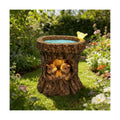Solar Whimsical Squirrel Walnut Bird Feeder for Garden Decor: IP44 Weatherproof Resin with Automatic Lighting - No Installation- Outdoor Yard Patio Balcony Art - Birthday Gifts for Bird Lovers Women