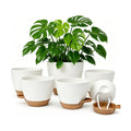 Plant Pots for Indoor 9/8/7/6.5/6/5 Inch, Self Watering Planter Pots with Drainage Holes and Saucers, 6Pcs Plastic