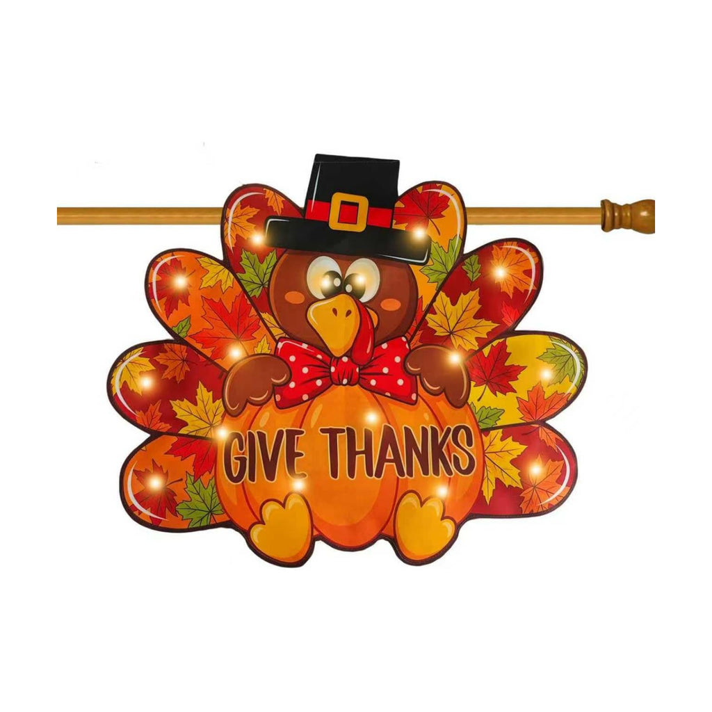 Thanksgiving Garden Flag, Turkey Fall Porch Decor, 12x18 In