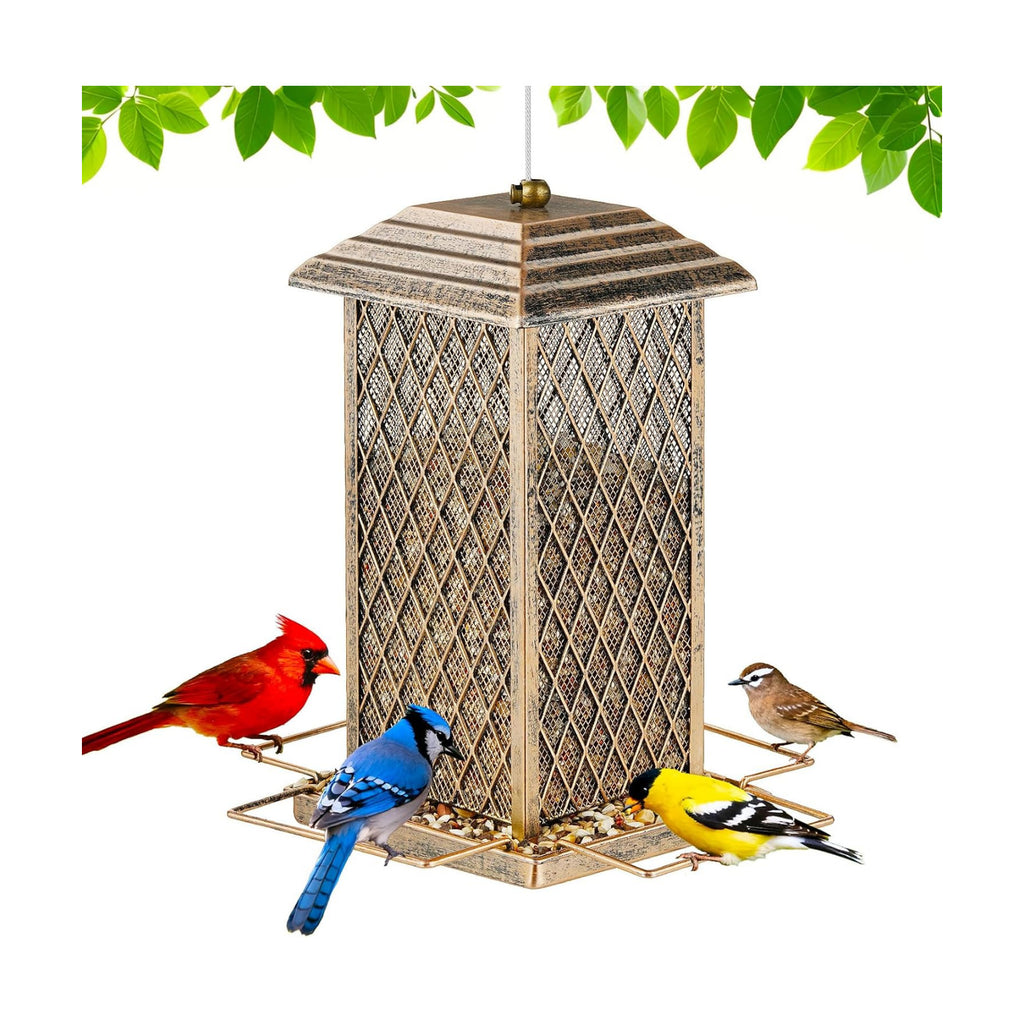 Bird Feeder, Heavy Duty Metal Bird Feeders for Outdoor Hanging