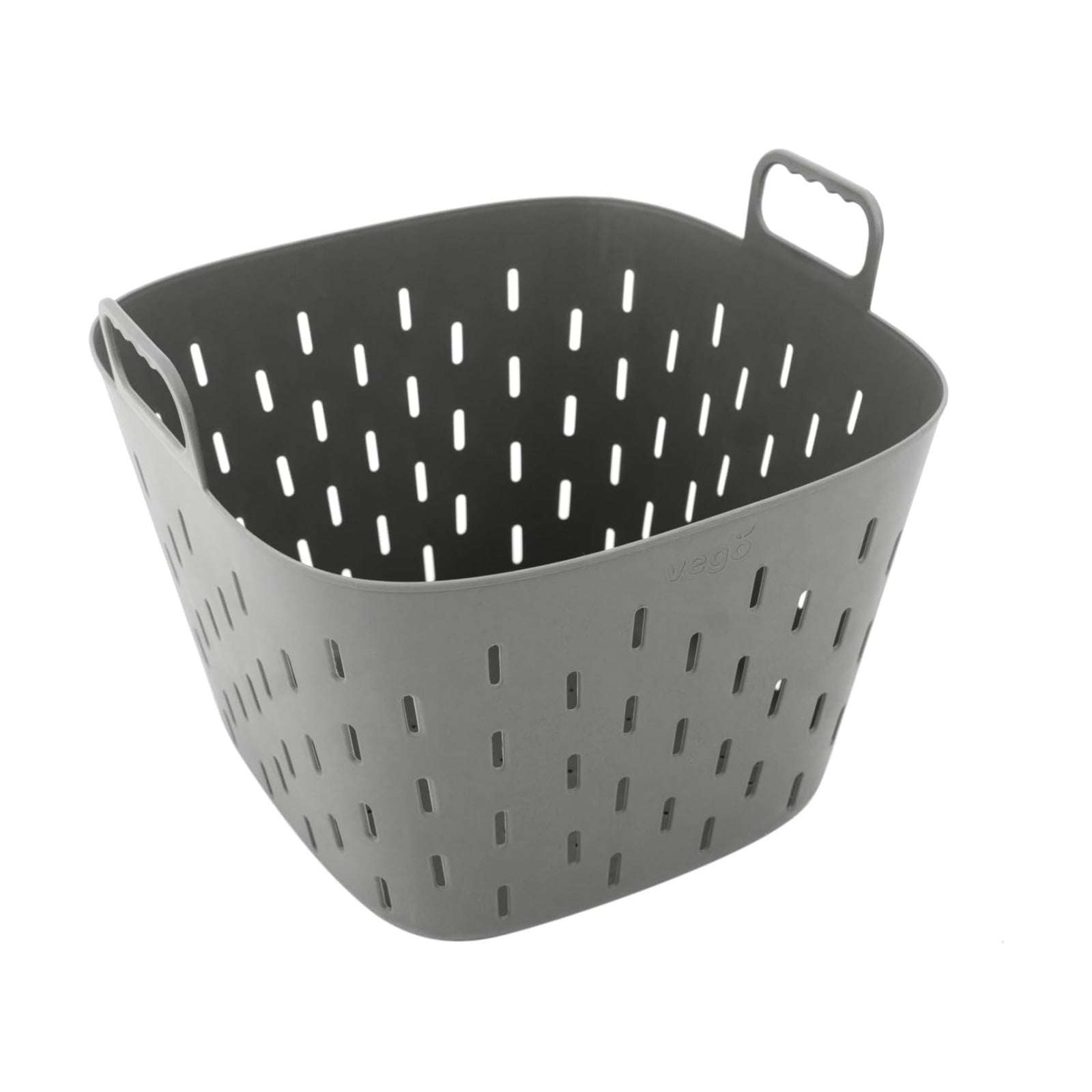 Vego FlexTrug Tub for Indoor, Outdoor Gardening Strainer Basket for Harvest, Rinse and Garden Use- 8 Gallon, Fog Gray
