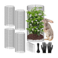 5 Pack Plant Protectors from Animals, 24x12" Plant Cages for Outdoor Plants | Wire Plant Protector, Thick Metal