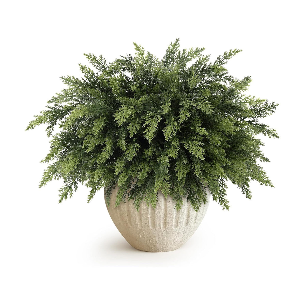 N&T NIETING 16 Pcs Real Touch Christmas Norfolk Pine Stems,18 Inches Artificial Pine Branches Fake Greenery Plants Stem Pine Picks for Vase Filler DIY Garland Wreath Xmas Indoor Outdoor Decorations