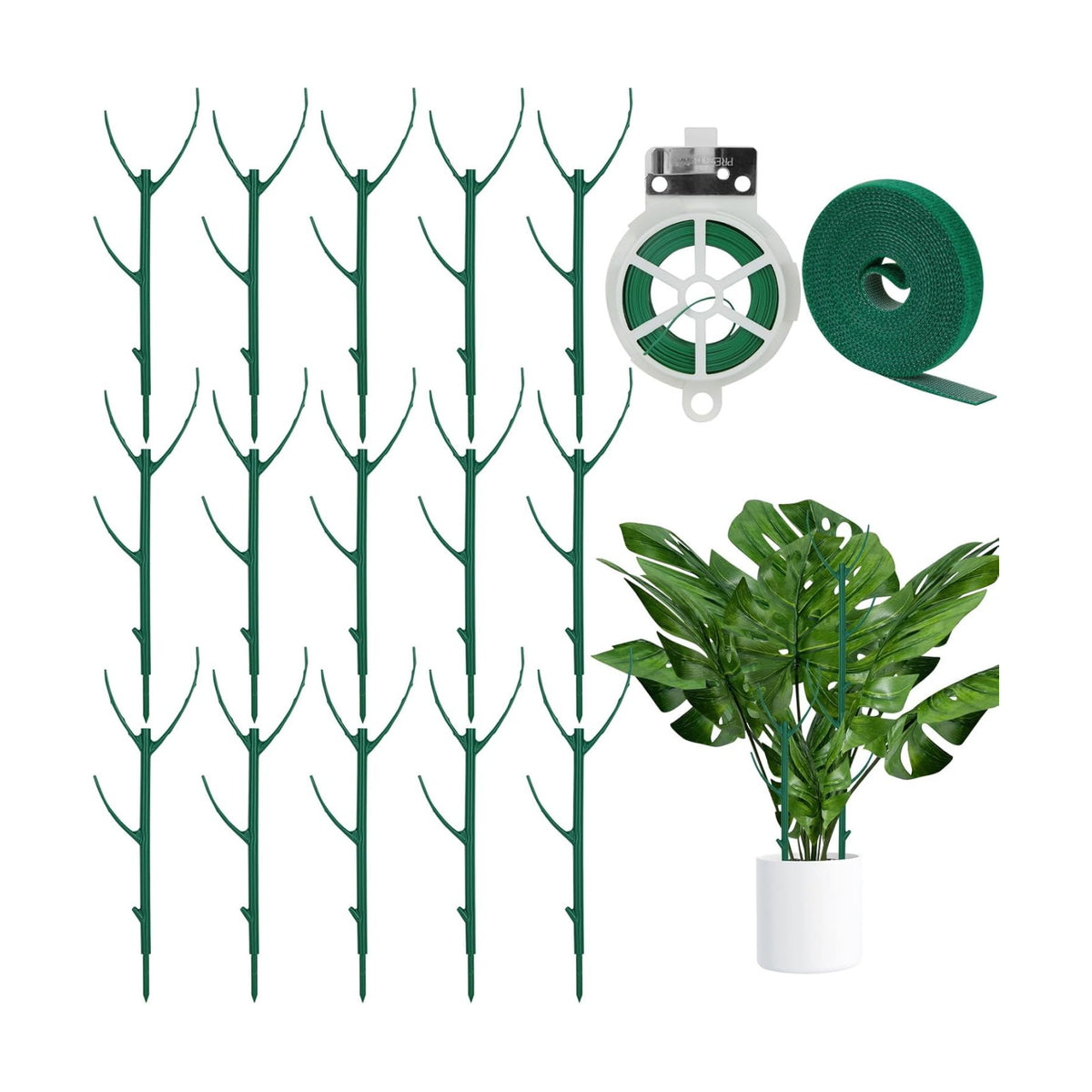 15 Pack Monstera Plant Support, Stackable Plant Supports for Indoor Plants, Pothos Plant Climber Pole, Adjustable Stakes for Indoor Plants Training & Vertical Growth Support Stakes