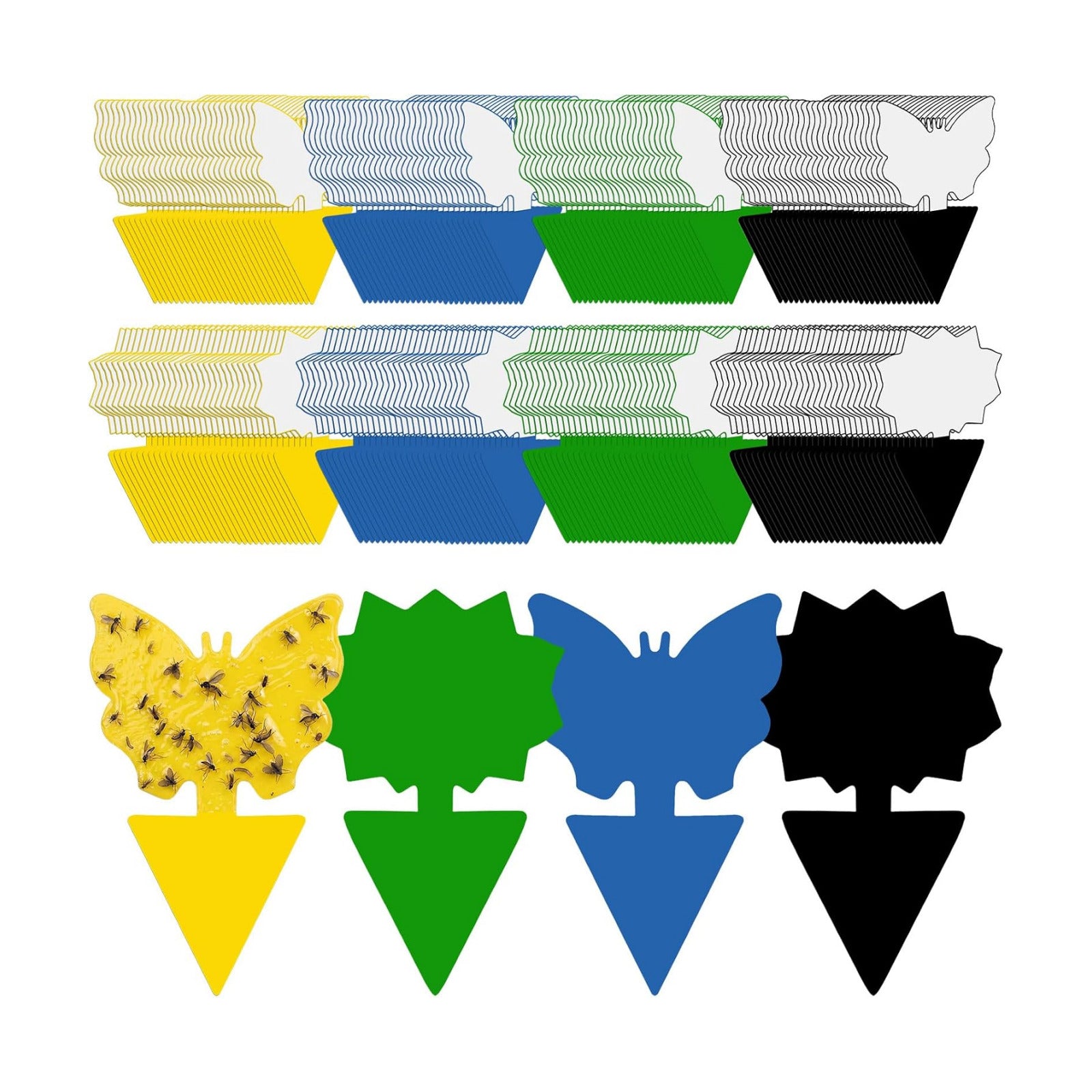 400 Pack Fruit Fly Traps Fungus Gnat Sticky Traps Colorful Plant Fly Stickers for Indoor Outdoor Kitchen Garden