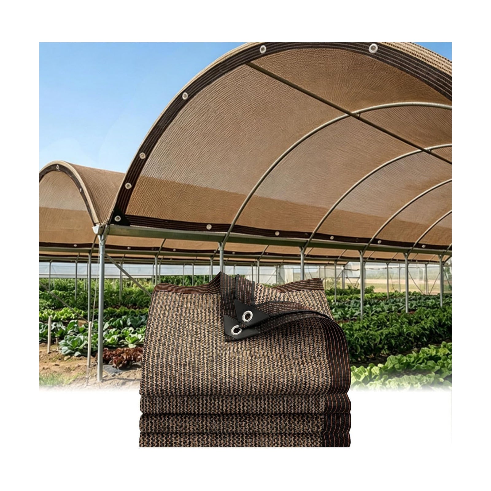 Cloth Shade Cloth with Grommets 70% Shade Cloth 10x20ft, Breathable HDPE Mesh Sun Shade for Garden Greenhouse UV