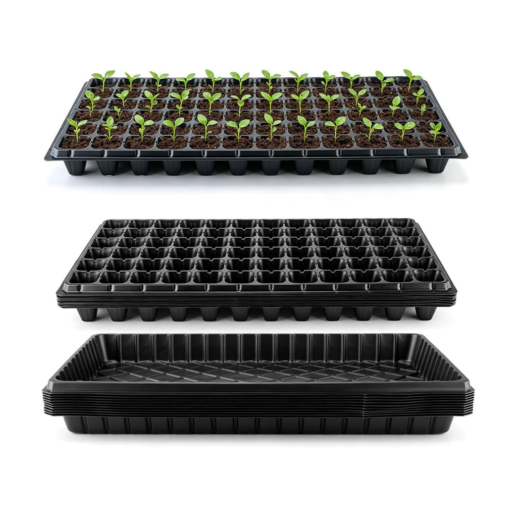 20 Pack Seed Starter Trays Heavy Duty Plastic Seedling Trays kit | Reusable 10Pcs 1020 Trays + 10Pcs 72 Cell Seed Trays