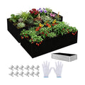 2 Sets Raised Garden Bed Liner Bag, 4 x 2 x 1 ft Breathable Grow Bed Fabric Liners with Clips Gloves, Garden Grow Bed
