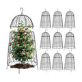 Chicken Plant Protector 10 Pcs, 20×12.6in Cage for Large Plants, Split Design and Anti-Rust Coated Metal Plant Cover