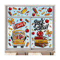 Back to School Window Cling Decor School Bus Pencils Apple Window Stickers