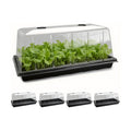 5 Pack 1020 Plant Tray with Tall Dome (7.3 inch), Plastic Flat Seed Starter Tray with Humidity Domes, Heavy Duty 1020