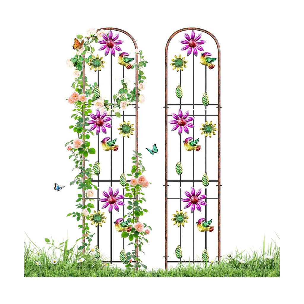 Metal GardenTrellis, Arched Fence Trellis Plant Support Trellises, Supporting Plants Outdoor Decoration for Climbing
