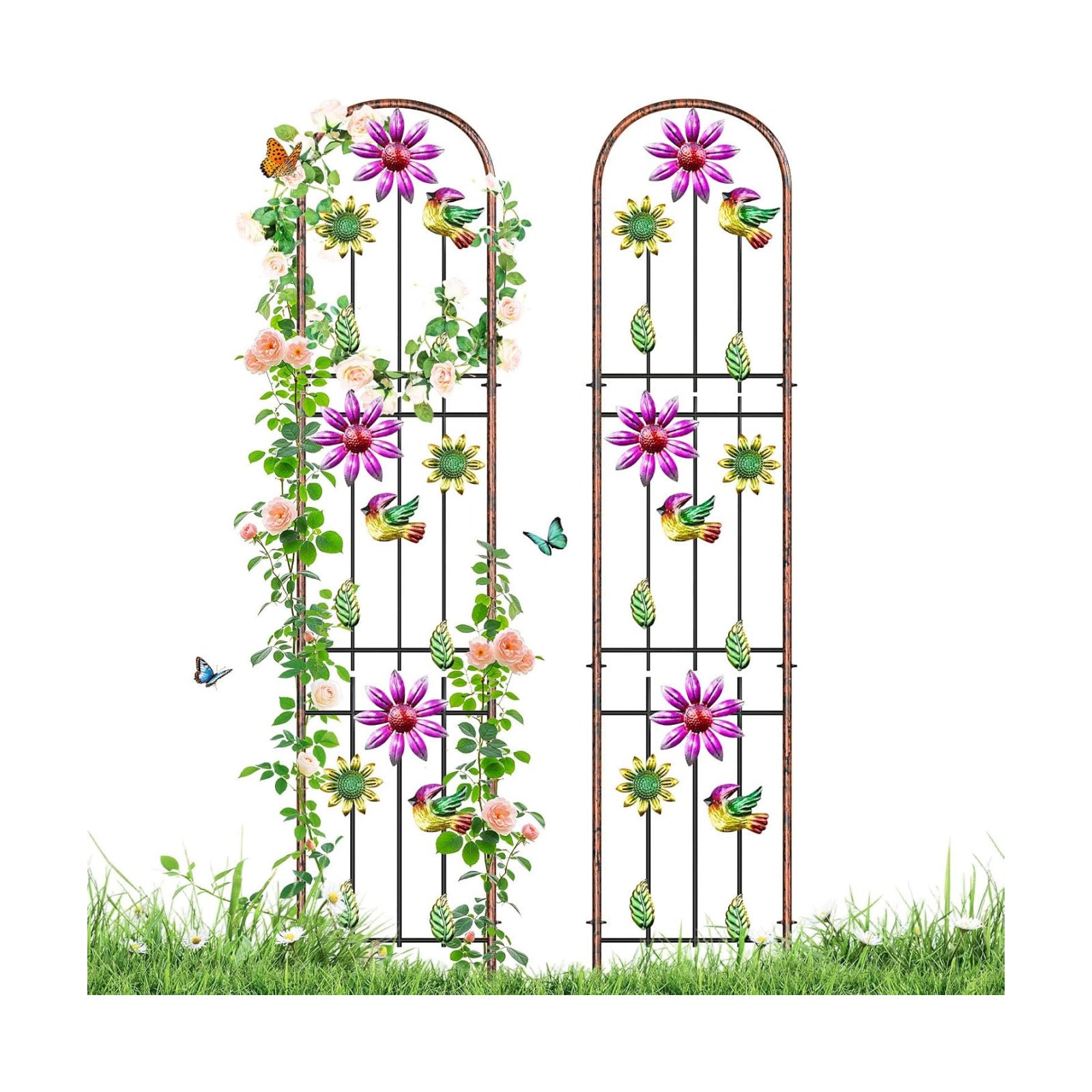 Metal GardenTrellis, Arched Fence Trellis Plant Support Trellises, Supporting Plants Outdoor Decoration for Climbing