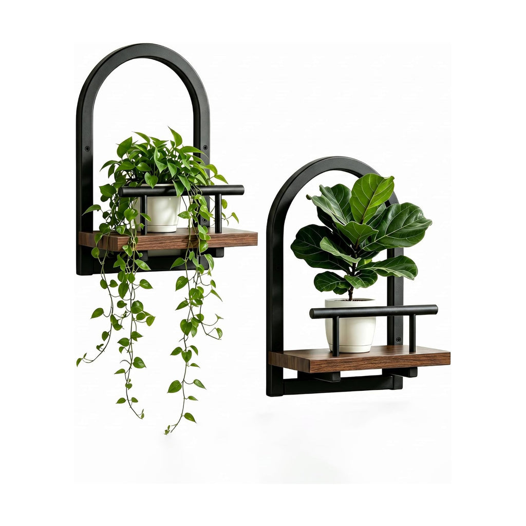 Amaoot Floating Shelves Set for 2, Wall Plant Holder Shelf, Wall Planters | Wall Planters for Indoor Plants, Hanging
