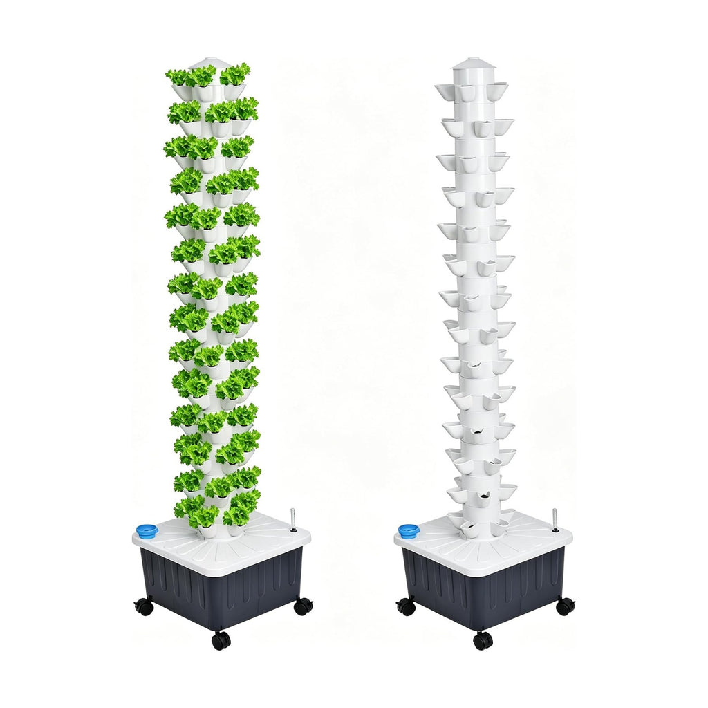 14 Layer Hydroponic Tower 70 Slot Vertical Garden Grow Kit | 14-Layer hydroponic tower 70-slot vertical garden kit with