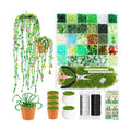 ZYNERY 5600pcs Beaded Plant Kit, Green Glass Beads, with A Full Set of Tools Green Beads Kit Glass for Making Succulent