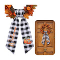 VitalCozy Fall Pumpkin Wreath Sash for Front Door Buffalo Plaid