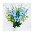 9 pcs Blue Delphinium Artificial Flowers, 34.25''Long Stem Silk Larkspur Fake Flowers Faux Delphinium Bulk for Home Wedding Garden Table Decor