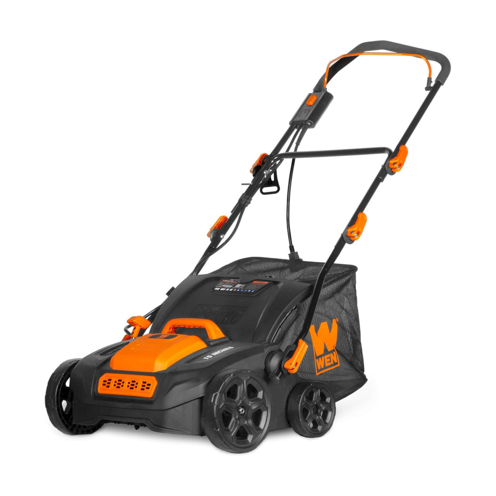 WEN 15-Inch 15-Amp 2-in-1 Electric Dethatcher and Scarifier with Collection Bag (DT1526)