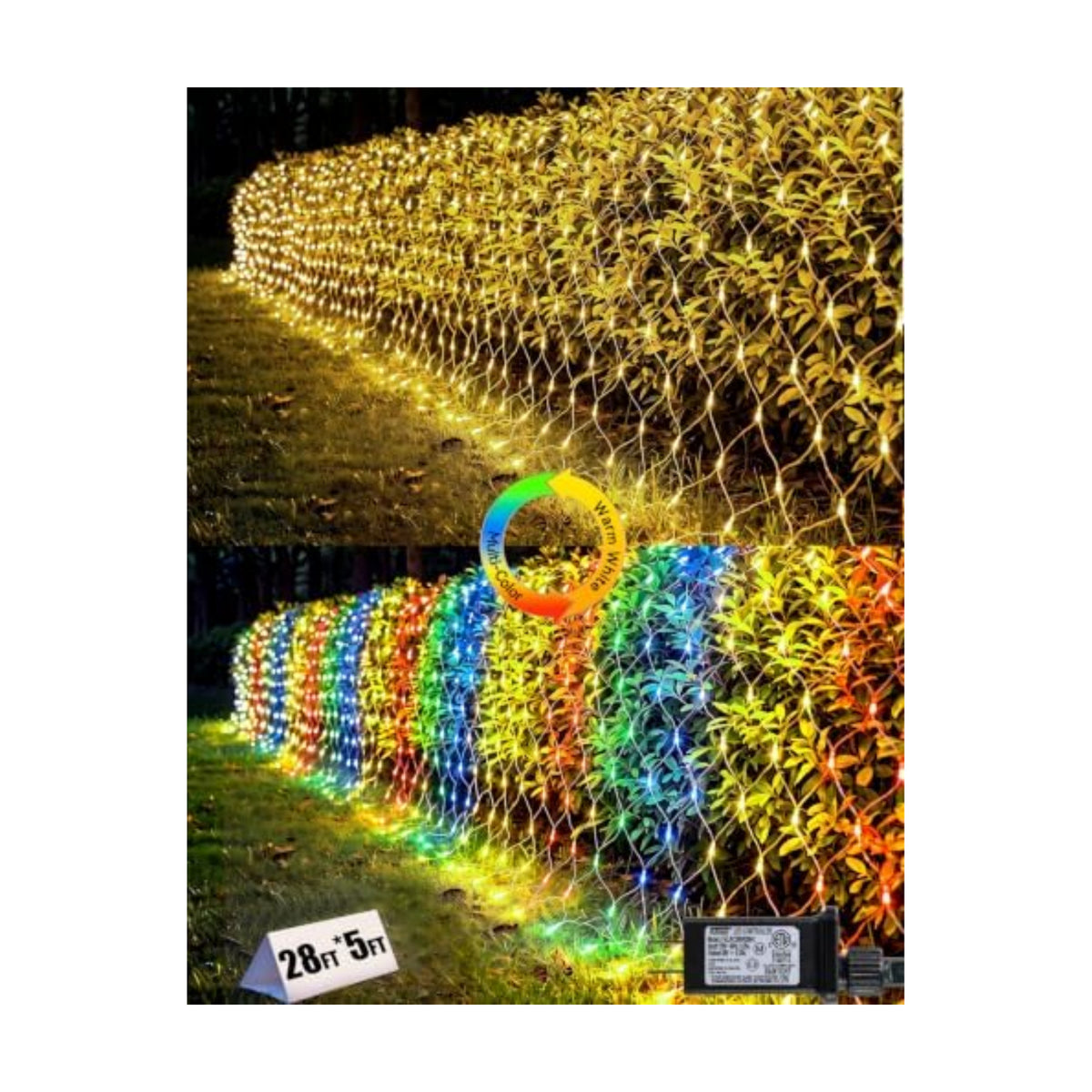 28x5FT Christmas Net Lights Outdoor Plug in with 8 Modes
