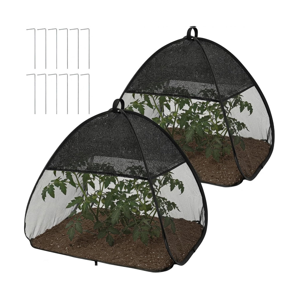 2Pcs Pop Up Garden Netting Bug and Shade Cover,Plant Sun Shade Netting Tent | 22"x22"x22" Insect Barrier Sun Protection
