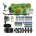 Drip Irrigation System with Timer for Garden,Main ID 1/2inch 16.5Ft and 1/4inch 96Ft Water Hose, Automatic Watering