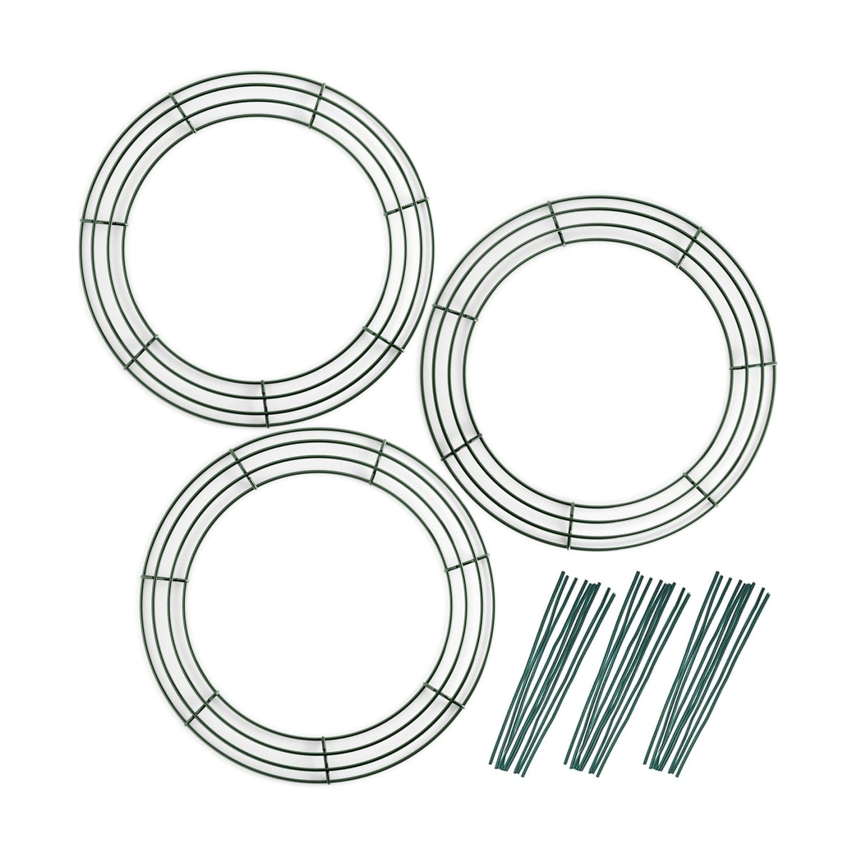 3-Pack 14 Inch Wire Wreath Frame, Round Metal Wreath Form