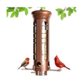 Squirrel Proof Bird Feeder for Outdoors, 360° Weight-Sensitive Activation, Removable Base for Easy Cleaning, 3 Lbs Capacity, 4 Feeding Ports, Tube Metal Bird Feeder for Cardinals, Finches
