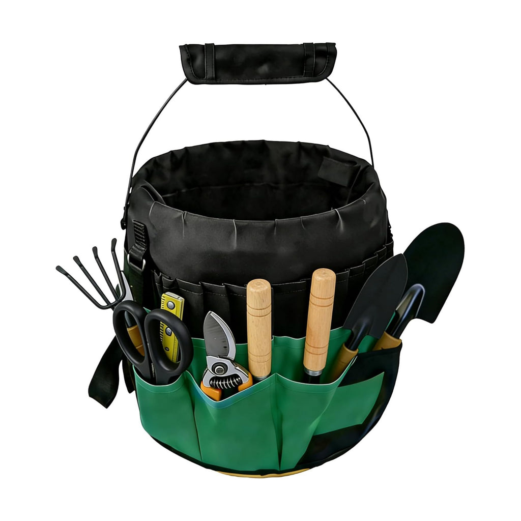 Bucket Tool Bag Organizer with 42 Pockets Multi-functional Garden Tool Bag Organizer 5 Gallon Bucket Tools Kit for